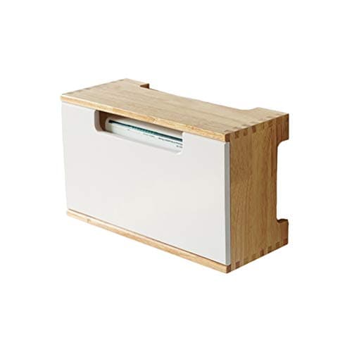 ABBD Solid Wood Storage Box Router Wireless WiFi Rack Wall Mount Floating Shelf Storage Rack with Door, Patch Panel Power Cord Wall-Mounted Shelf-Yellow