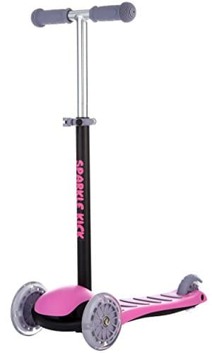 BEKILOLE Sparkle Kick Scooter for Kids | 3 Wheels LED | Adjustable T-bar | Anti-Slip | Lean to Steer | +2 Years