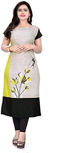White Pari Woman's Straight Cut Crepe Kurti