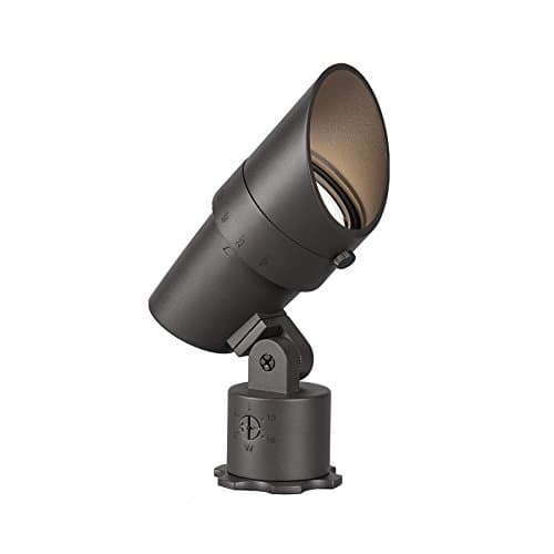 WAC Landscape Lighting, LED 12V Medium Size Accent Light with Adjustable Beam Angle and Integral Brightness Control 50-1300 Lumens 2700K Warm Built-in LED in Bronze