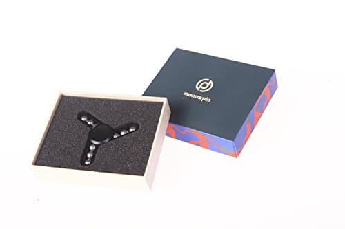 Monospin New Style Tri-Spinner Official Press Reducer Toy EDC ADHD Focus Finger Playing Top Spinning Toys, Last 3 Mins, Mute,Killing Time (Black)