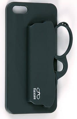 Flexsee Eye-Case Lightweight Nose Resting Flexible Reading Glasses for your I-phone, Easy to Carry, Unbreakable, Grey +1