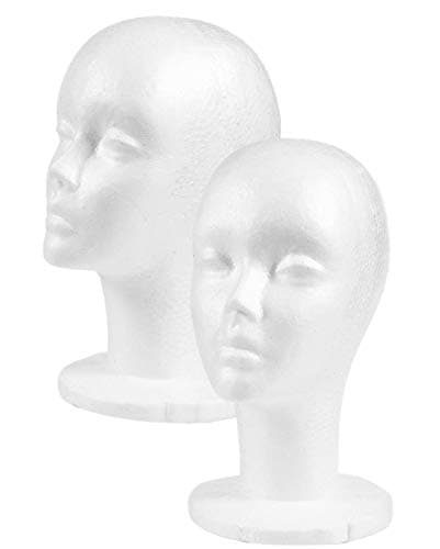 Styrofoam Mannequin Head with Female Face