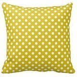 Mustard Yellow and White Polka Dots Pttern Home Decor Throw Pillow Cover Case Decorative Square 18X18 Inches Two Sides