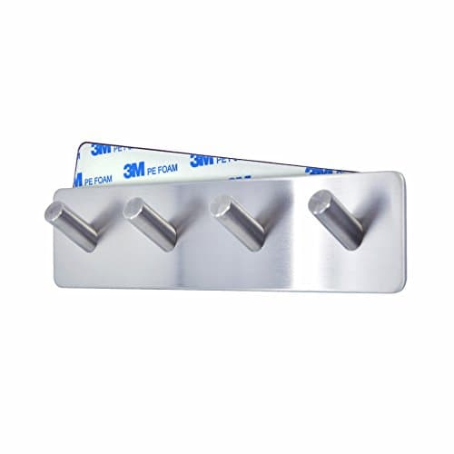 Adhesive hook, MeeHome 2 in 1 Hook and 4 in 1 Hook Heavy Duty Ultra Strong Self Adhesive (4 in 1 Hooks one piece)