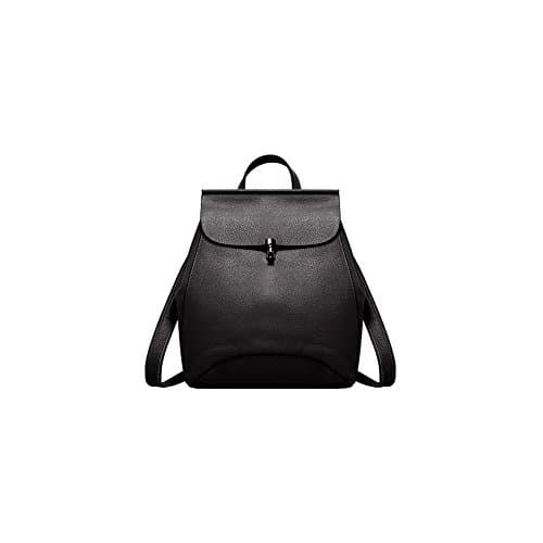 BLACK NOTHING Carverley Buckle Leather Backpack Cowhide Black