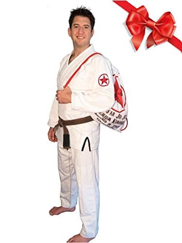 #1 BUNDLE in BJJ Jiu Jitsu Gi's Includes Free Belt + Free Carrying Bag + Free Submission and Position Videos + 30 Day Comfort Guarantee. IBJJF Approved - Lone Star Premium Uniform (White, Kids 1)