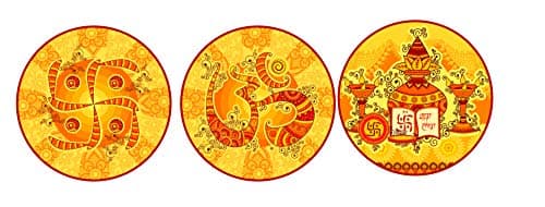 Real Art | Block Decor | Wall Hanging Plate 7" | 3 Pcs | Fine Bone China | Gift Packing