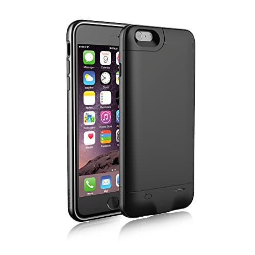 Only 3.8mm world's thinnest iPhone 6 6s Plus Battery Case - Innoants Ultra Slim Extended Battery Case, Portable Charger with Polymer Battery 2800mAh Capacity for Fast Recharge-black