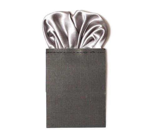 NakedTie Men's Pre-Fold Puff Tie One Size Silver