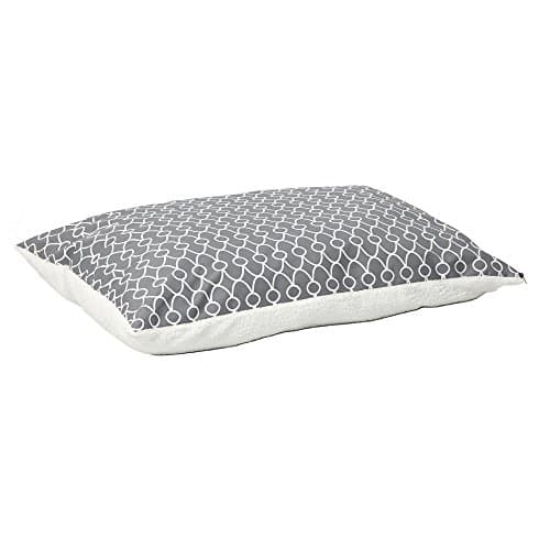 MidWest Homes for Pets Quiet Time Teflon Gray Pillow Dog Bed 36x27, 27 x 36, Medium Dog Breed, Gray Geometric Pattern