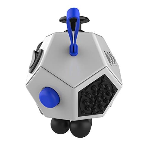 12 Side Fidget Dice Toy, Increases Focus, Relieves Stress and Anxiety – Fidget Cube II for Adults and Children with ADHD Autism ADD OCD (White)