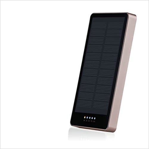12000mAh Solar Panel Power Bank with Flashlight External Battery Portable Charger for iPhone Samsung Smartphones Tablets Bluetooth Speaker (Gold and Black)
