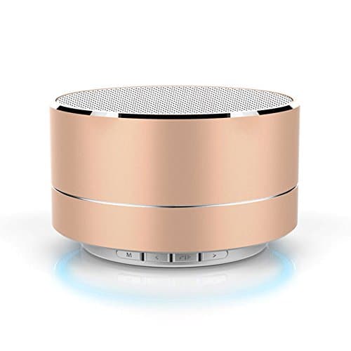 Mini Portable Wireless Speaker, Aimitek A10 Bluetooth Speaker HD Sound & Enhanced Bass Stereo Outdoor Speaker FM Radio with Built-in Mic and SD/TF Card Slot for iPhone iPad PC Cellphone (Gold)