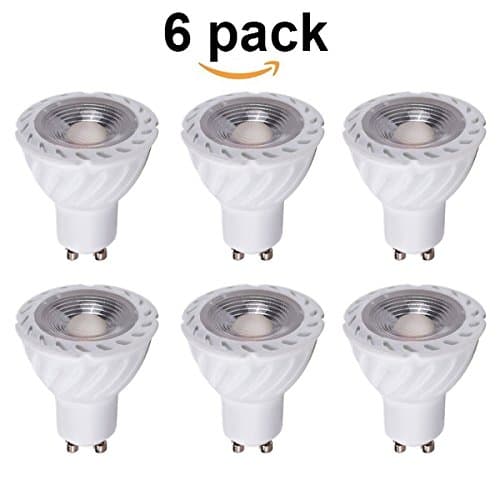 NAFA LED 5 watt GU10 LED Bulb, Not Dimmable, 50 watt Equivalent, GU10 COB LED Spotlight Flood Bulb, 90 Degrees, AC 85-265V, Recessed Lighting,GU10 Track Lighting(Pack of 6) (Warm White)