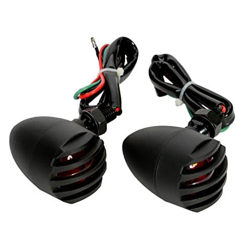 OSAN Black Motorcycle Tail Turn Signal Bullet Blinker Indicator Light For Harley Honda Yamaha Suzuki Kawasaki (Red, Pack of 2)