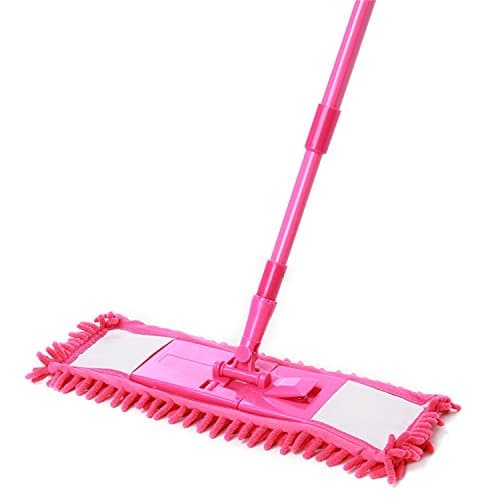 Handheld Sweeper Broom Floor Mops Extendable Microfibre Cleaner Suitable For Tile, Stone, Marble, Laminate, Hardwood Floors. (rose)