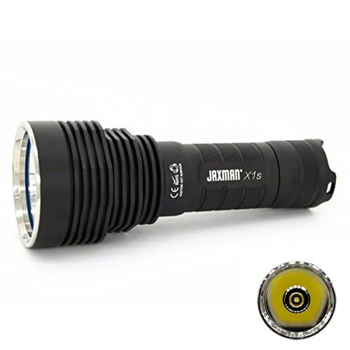 Jaxman X1s throw shots version Flashlight, IPX67 Water-Resistant,Professional Ultra-Bright 1300 Lumens Torch (Camping, Security, Emergency Use) 26650 Battery included (XHP35 hi Warm White)