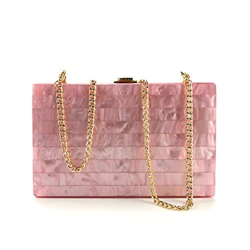 WUHX Marble Pattern High-End Dinner Bag Cheongsam Evening Bag Acrylic Portable Luxury Evening Dress Bag Ladies Party Chain Stitching Handbag