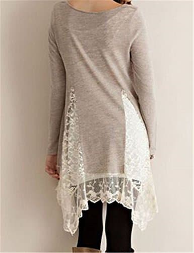 Women's Boat Neck Patchwork Cute Lace Dress