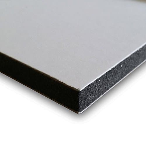 Styrene Faced Foam Board 1/2" x 24" x 24" - White/Black/White (10 Pack)