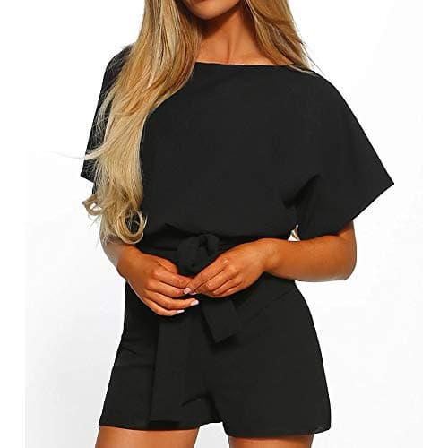 Devon Aoki Women Playsuit Short Romper Jumpsuit for Lady Summer Beach Rompers Playsuits Short Sleeves Overalls