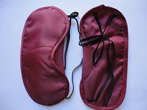 2PCS Economic Polyester Sleeping Mask Eyepatch Blinder Eyeshade Eye Patches (Wine Red)