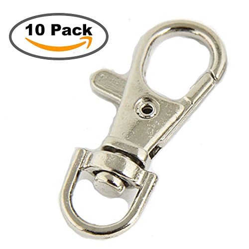 10 Pack Metal Hook Belt Clip Door Lock for Pet Birds Cage, Prevent Claw Trigger Open
