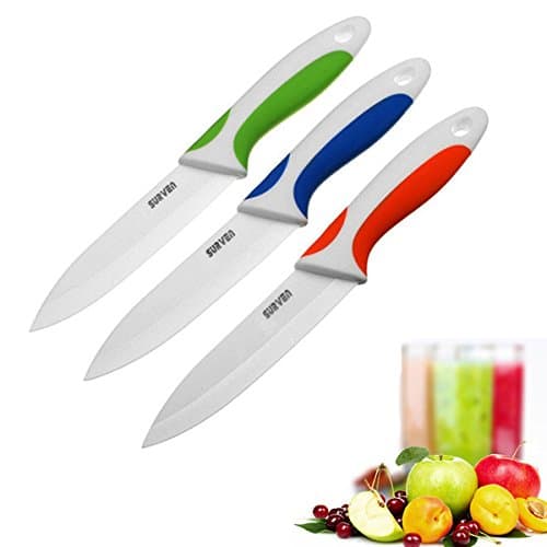 SURVEN 5 Inch Ceramic Knife Paring Fruit Vegetable Utility Chef Ceramic Knife