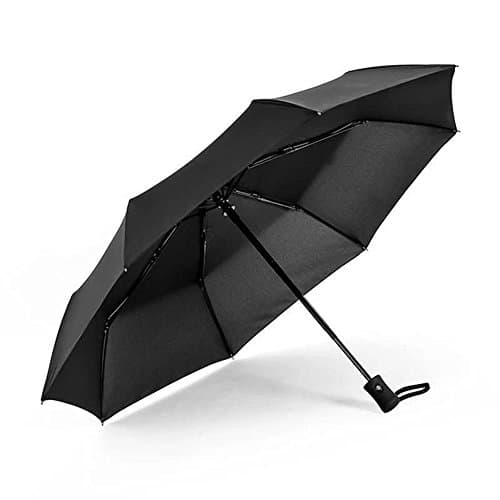 MOMONY Travel Umbrella, Automatic Windproof Campact Umbrella Auto Open Close- Black