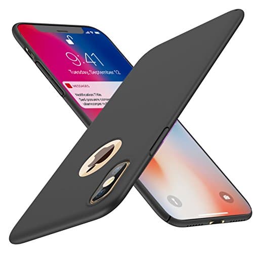 QueenAcc iPhone X Case Hard Protect Phone Case Back Cover Bumper,Ultra-Thin Perfect Fit, Slim Minimal Anti-Scratch Protective Lightweight case for iPhone X(black).