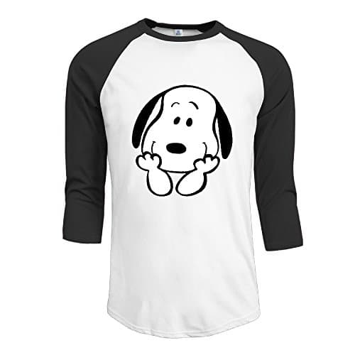 Snoopy Head Logo 3/4 Baseball Tee Raglan Tee Shirts Baseball Jersey