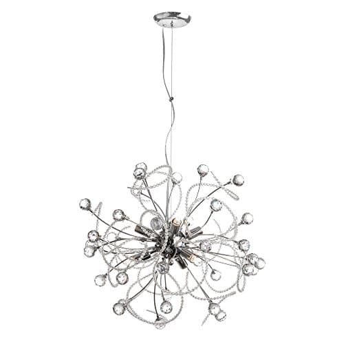 Dainolite Lighting LYR-196C-PC 6-Light Crystal Chandelier