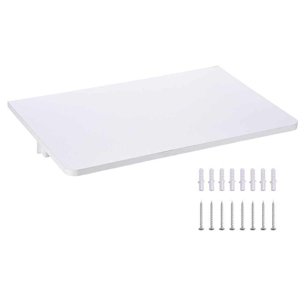 Instahibit Wall Mounted Floating Folding Drop Leaf Table Max Load 50lbs Small Wooden Desk 23 5/8 x 15 3/4 Home White