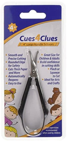 Scissors: Adaptive Loop Scissors for Easy Cutting from Cues4Clues | For both Righties and Lefties |Great for Children and Adults | Helps Build Confidence in Cutting | Improve Coordination and Hand Strength | Have Fun with Arts and Crafts