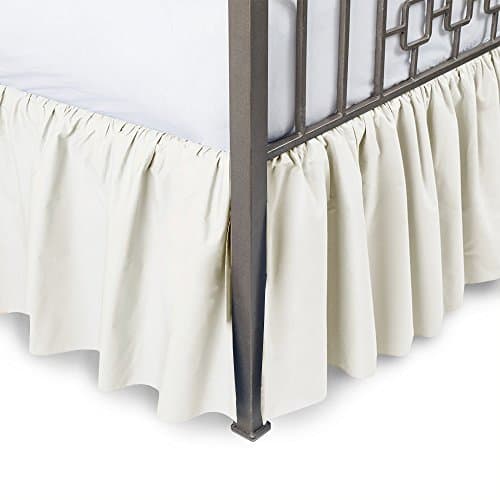 Whasmos Decor Presented- 100 Percent pure cotton 400 Thread Count Ruffled Bed Skirt 15" Drop With Split Corner, Décor your room with comfy and luxurious Queen, Ivory Solid