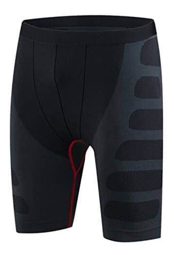 Quick Dry Breathable Compression Baselayer Shirt Pants Set for Men (Asia size XL, Pants_Black Red)