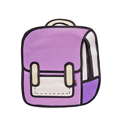 Highplus Fashion Creative Women 2D Drawing Backpack 3D Jump Style Cartoon School Bag