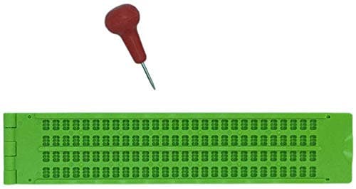 MIBANG 4 Rows and 28 Grids with Stylus Braille Writing Board Portable Plastic Writing Board School Supplies