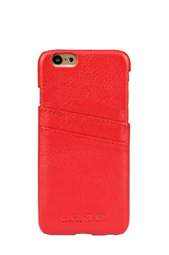 LEDO CASE - Ultra Slim Leather Case for the iPhone 6s / 6 - Premium Genuine Leather - Scarlet