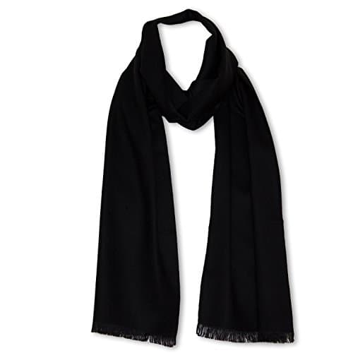 StrayKat Men's Viscose Cotton Everyday Soft Solid Scarf (Jet Black)