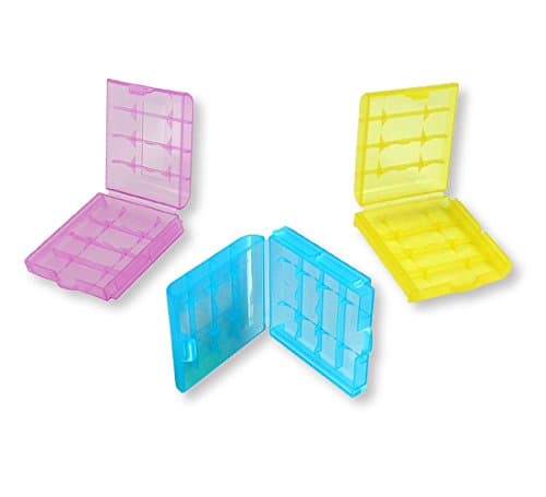 HTTX AA AAA Battery Storage Box, Battery Storage Case/Organizer/Holder can Store 5x AA or 5x AAA Batteries (3-Pack)