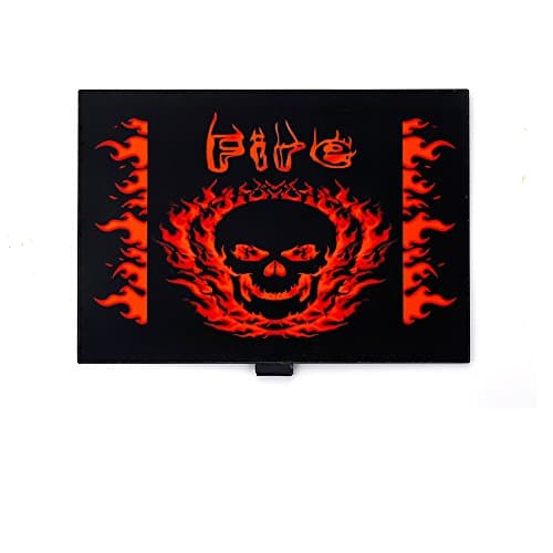 Sound Activated Flashing Light Up Down Speaker LED Panel with Sensor (Fire Skull)