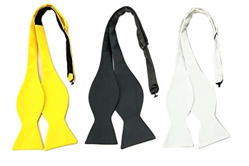 Handmade Ravenhill Self Tied Bow Ties 3 Pack (Black White Golden Yellow)