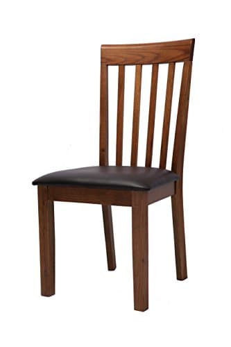 MYMQ Dining Side Chair, Set of 2, Comb Back with Upholstered Seat, Crafted from Solid Oak Wood, Clear Oak Wood Grain with Old Effect