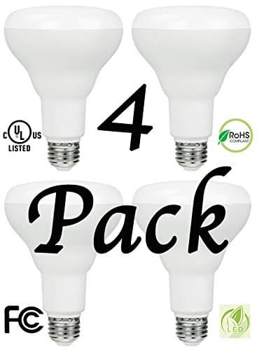 4-Pack Non Dimmable BR30 LED by Bioluz LED See Series 65W Replacement 2700K Warm White LED Floodlight UL Listed Pack of 4