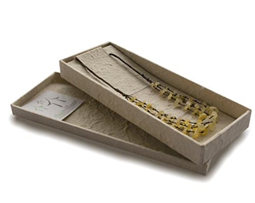 Thai Village Multi Strand Aventurine Rock Candy 18” Adjustable Macrame Necklace with Mulberry Box (Yellow Aventurine)