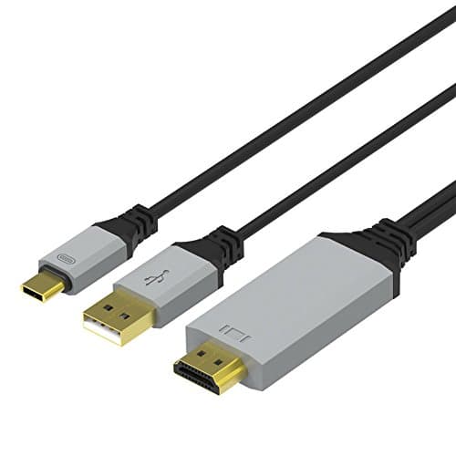 USB C to HDMI Cable USB 3.1 Type C Male (Thunderbolt 3 Compatible) to HDMI Male Cable for 2017 MacBook Pro 2016 MacBook Pro 2015 MacBook ChromeBook Pixel Samsung Galaxy S8 / S8 Plus/ Note8 etc(Black)