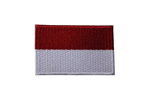 Monaco Country Flag Small Iron on Patch Crest Badge .. 1.5 X 2.5 Inches ... New