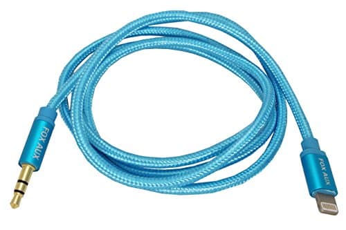 iPhone 7 & 7 Plus Lightning to 3.5mm Male Auxiliary Cord - Premium Headphone Adapter to Car Stereo (3.5mm Aux Cable) (Sky Blue)